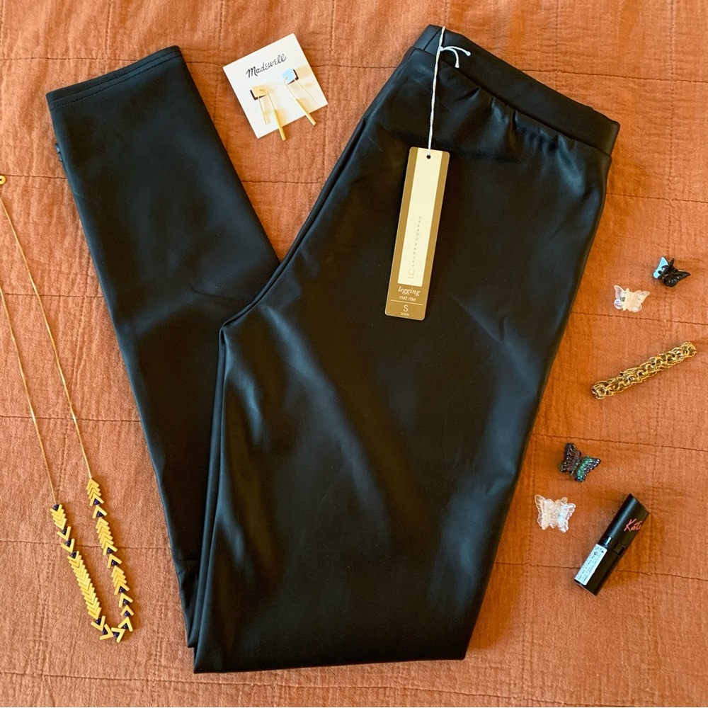 Retro LC Black Faux Leather Skinny Leggings